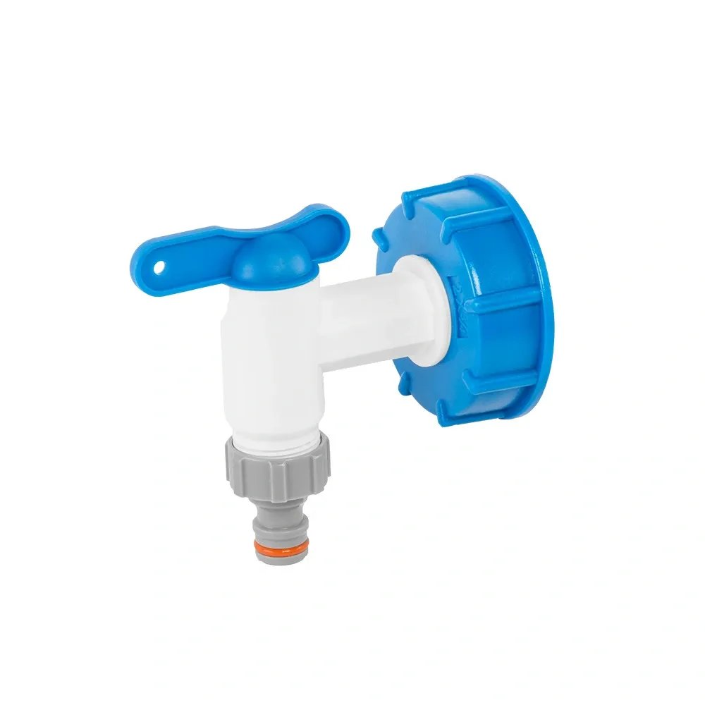Zestaw IBC nakrętka S60x6 z kranem 3/4", z wylotem 3/4"