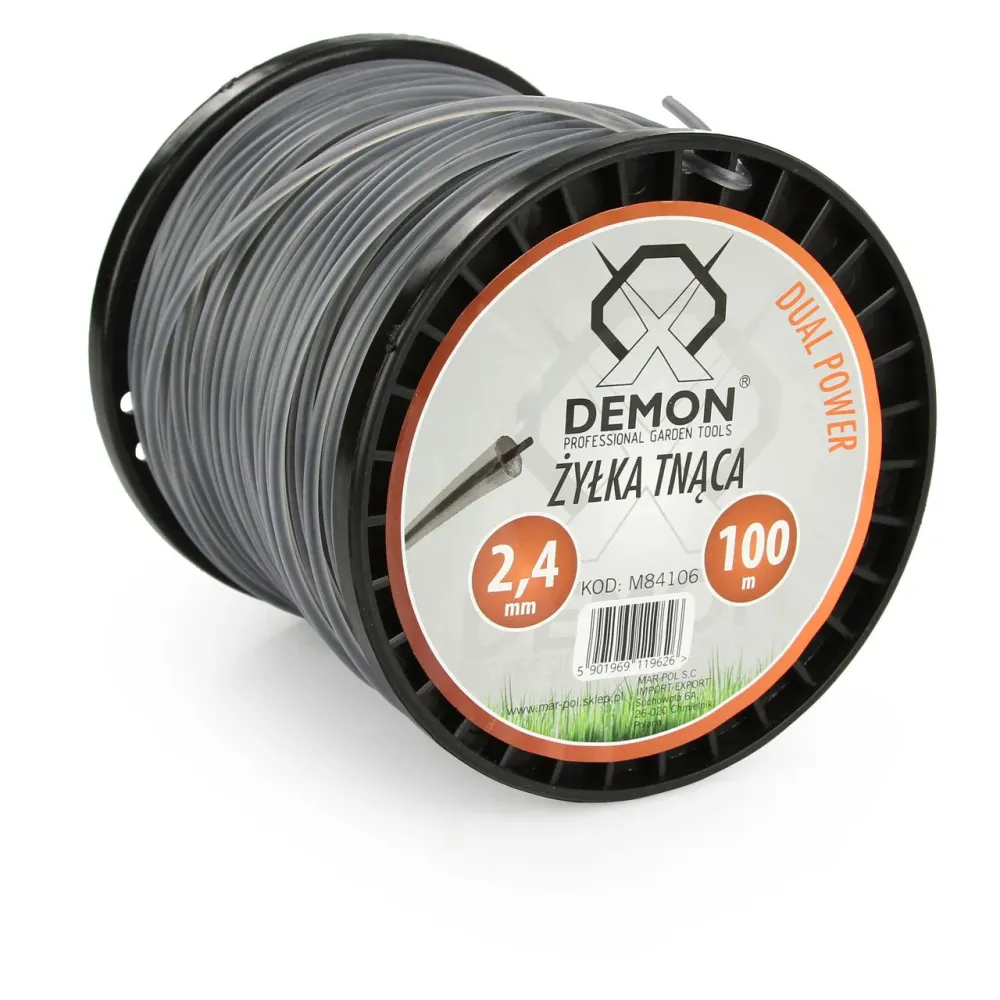 Żyłka do kosiarek 2.4mm x 100m zbrojona - okrągła
